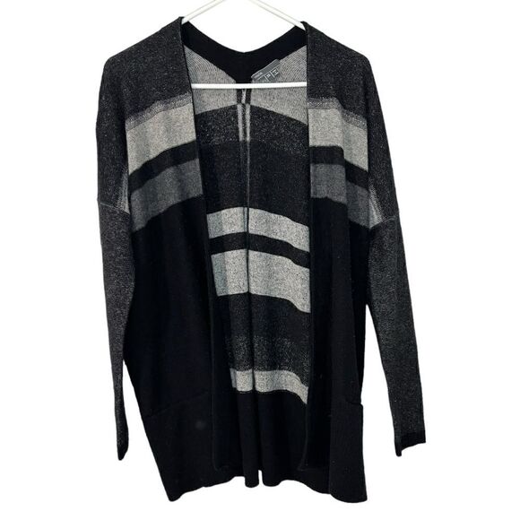 vince • cashmere wool blend black grey cardigan sweater - Picture 1 of 6